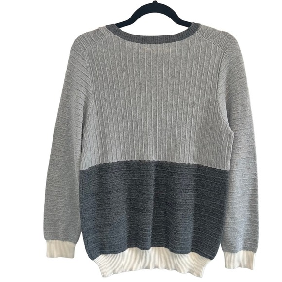 Madewell Crewneck Grey Color Block Sweater L - Picture 4 of 9